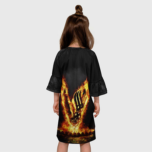 Детское платье Викинги Огонь / 3D-принт – фото 4