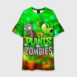 Детское платье Plants vs Zombies горохострел и зомби