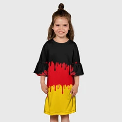 Платье клеш для девочки Флаг Германии потёки, цвет: 3D-принт — фото 2