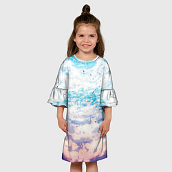 Платье клеш для девочки Небо-арт, цвет: 3D-принт — фото 2