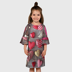 Платье клеш для девочки На 14 Февраля, цвет: 3D-принт — фото 2