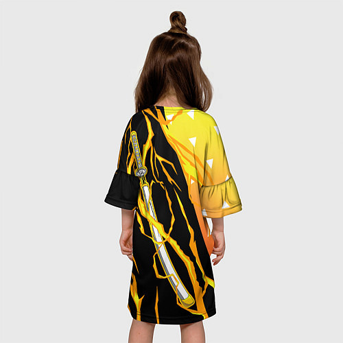 Детское платье Kisatsutai - Zenitsu Agatsuma / 3D-принт – фото 4