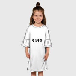 Платье клеш для девочки 4 маленьких чумазеньких котэ, цвет: 3D-принт — фото 2