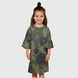 Платье клеш для девочки Камуфляж брызги красок, цвет: 3D-принт — фото 2