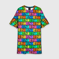 Платье клеш для девочки Разноцветные Доллары, цвет: 3D-принт