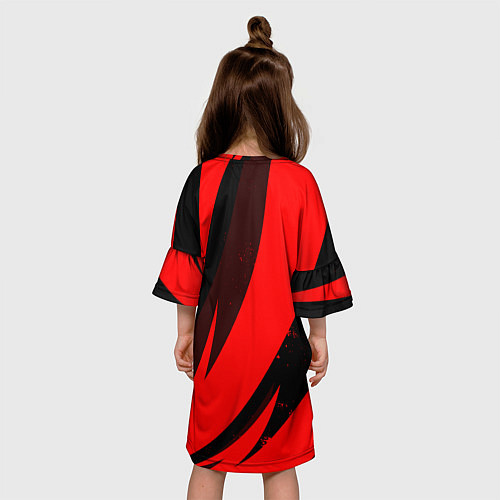 Детское платье HONDA RED ХОНДА КРАСНЫЙ / 3D-принт – фото 4