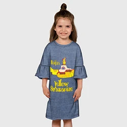 Платье клеш для девочки On a Yellow Submarine 3D, цвет: 3D-принт — фото 2