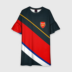 Платье клеш для девочки Arsenal арсенал football, цвет: 3D-принт