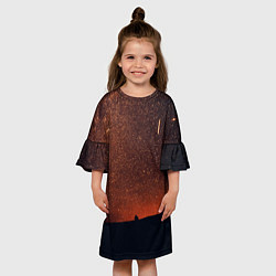 Платье клеш для девочки Золотое небо, цвет: 3D-принт — фото 2