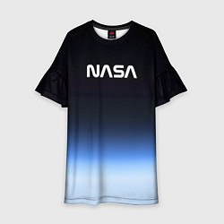Платье клеш для девочки NASA с МКС, цвет: 3D-принт