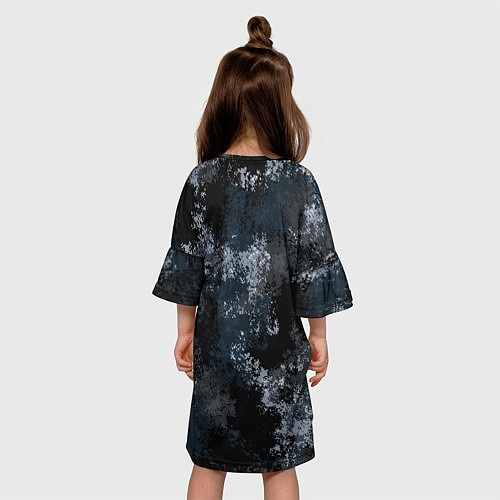 Детское платье Камуфляж ночной Ниндзя / 3D-принт – фото 4