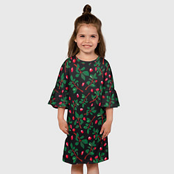 Платье клеш для девочки Лепетски и листья, цвет: 3D-принт — фото 2