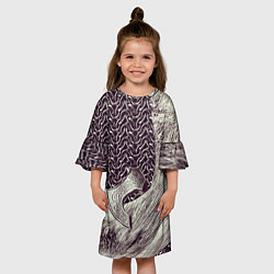Платье клеш для девочки Доспехи Викинга, цвет: 3D-принт — фото 2