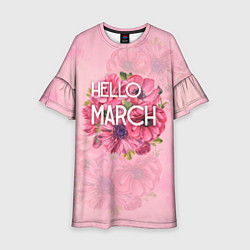 Платье клеш для девочки Hello march, цвет: 3D-принт