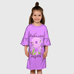 Платье клеш для девочки Любимая с 8 марта, цвет: 3D-принт — фото 2
