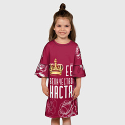Платье клеш для девочки Её величество Прекрасная Настя!, цвет: 3D-принт — фото 2