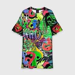 Детское платье Граффити с черепами