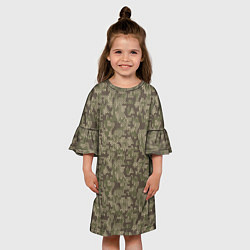 Платье клеш для девочки Вязаный Лесной Камуфляж, цвет: 3D-принт — фото 2