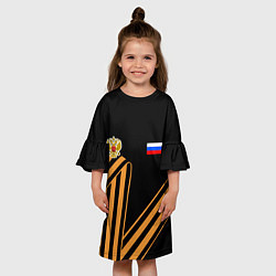 Платье клеш для девочки Герб России - георгиевская лента, цвет: 3D-принт — фото 2