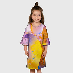 Платье клеш для девочки Градиент Яркие Пузыри, цвет: 3D-принт — фото 2