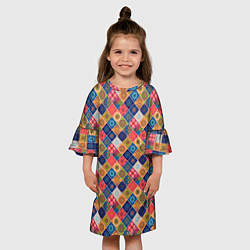 Платье клеш для девочки Мандалы медитация, цвет: 3D-принт — фото 2