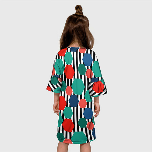 Детское платье Геометрический разноцветный узор / 3D-принт – фото 4