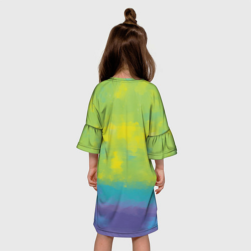 Детское платье Лиса фенек среди цветов / 3D-принт – фото 4