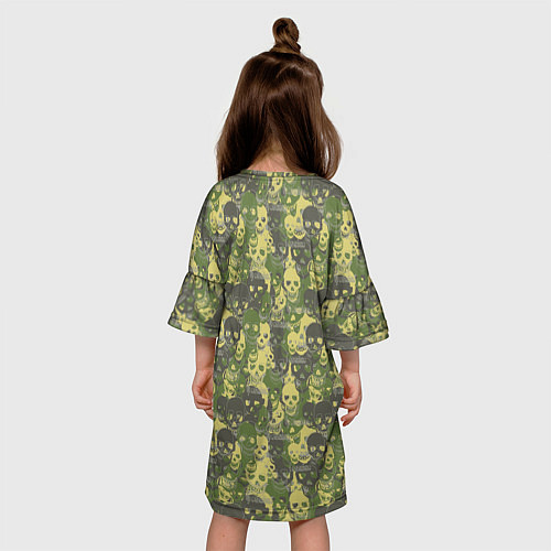 Детское платье Черепа - камуфляж / 3D-принт – фото 4