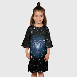 Платье клеш для девочки Овен Aries по гороскопу 3D, цвет: 3D-принт — фото 2