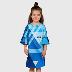 Платье клеш для девочки Ford abstraction, цвет: 3D-принт — фото 2