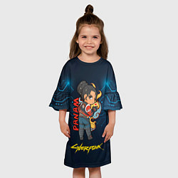 Платье клеш для девочки Маленькая Panam Панам cyberpunk2077, цвет: 3D-принт — фото 2