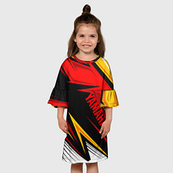 Платье клеш для девочки YAMAHA SPORT RED, цвет: 3D-принт — фото 2