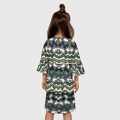 Детское платье Узор прямоугольный пиксел / 3D-принт – фото 4