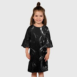 Платье клеш для девочки Змеиный Паттерн Snake Black, цвет: 3D-принт — фото 2