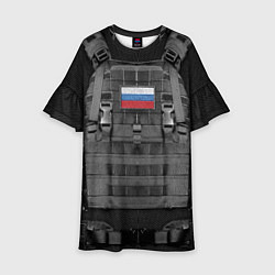 Платье клеш для девочки Бронежилет армии России, цвет: 3D-принт