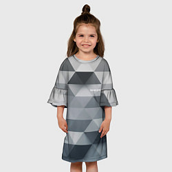 Платье клеш для девочки Never give up - Никогда не сдавайся, цвет: 3D-принт — фото 2