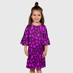 Платье клеш для девочки ТЕКСТУРА ФИОЛЕТОВЫЙ КАМЕНЬ, цвет: 3D-принт — фото 2