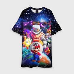 Платье клеш для девочки Super Mario Odyssey Space Video game, цвет: 3D-принт