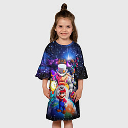 Платье клеш для девочки Super Mario Odyssey Space Video game, цвет: 3D-принт — фото 2