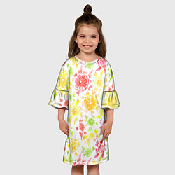 Платье клеш для девочки Цитрусовый взрыв, цвет: 3D-принт — фото 2