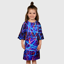 Платье клеш для девочки Neon pattern Fashion 2055, цвет: 3D-принт — фото 2