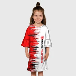 Платье клеш для девочки GEARS TACTICS texture, цвет: 3D-принт — фото 2