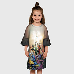 Платье клеш для девочки Битва Фонарей!, цвет: 3D-принт — фото 2