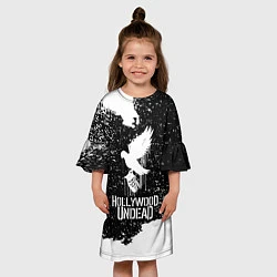 Платье клеш для девочки Hollywood Undead - CHAOS Out Now, цвет: 3D-принт — фото 2