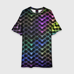 Платье клеш для девочки Color vanguard pattern 2025 Neon, цвет: 3D-принт