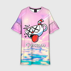 Платье клеш для девочки Cuphead Разбитая чашечка, цвет: 3D-принт