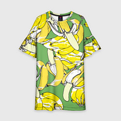 Платье клеш для девочки Banana pattern Summer Food, цвет: 3D-принт