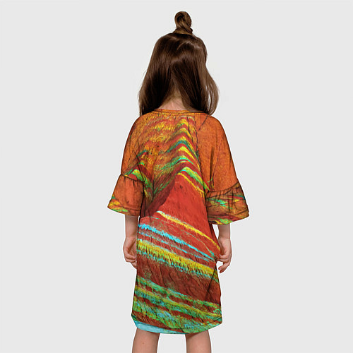 Детское платье Знаменитые разноцветные горы Китай / 3D-принт – фото 4