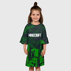 Платье клеш для девочки Minecraft майнкрафт Зомби, цвет: 3D-принт — фото 2