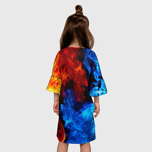 Детское платье Огонь - Вода Инь - Янь / 3D-принт – фото 4